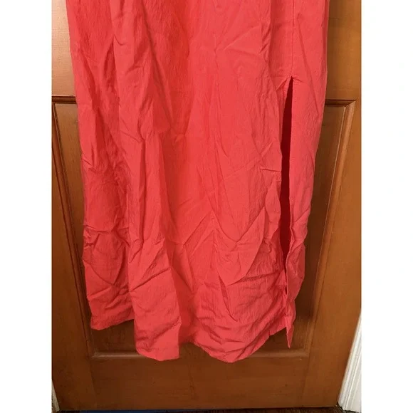 Women's A New Day Coral Maxi Dress Ruffle Sleeves Size Small NWT Summer Dress - Picture 4 of 10